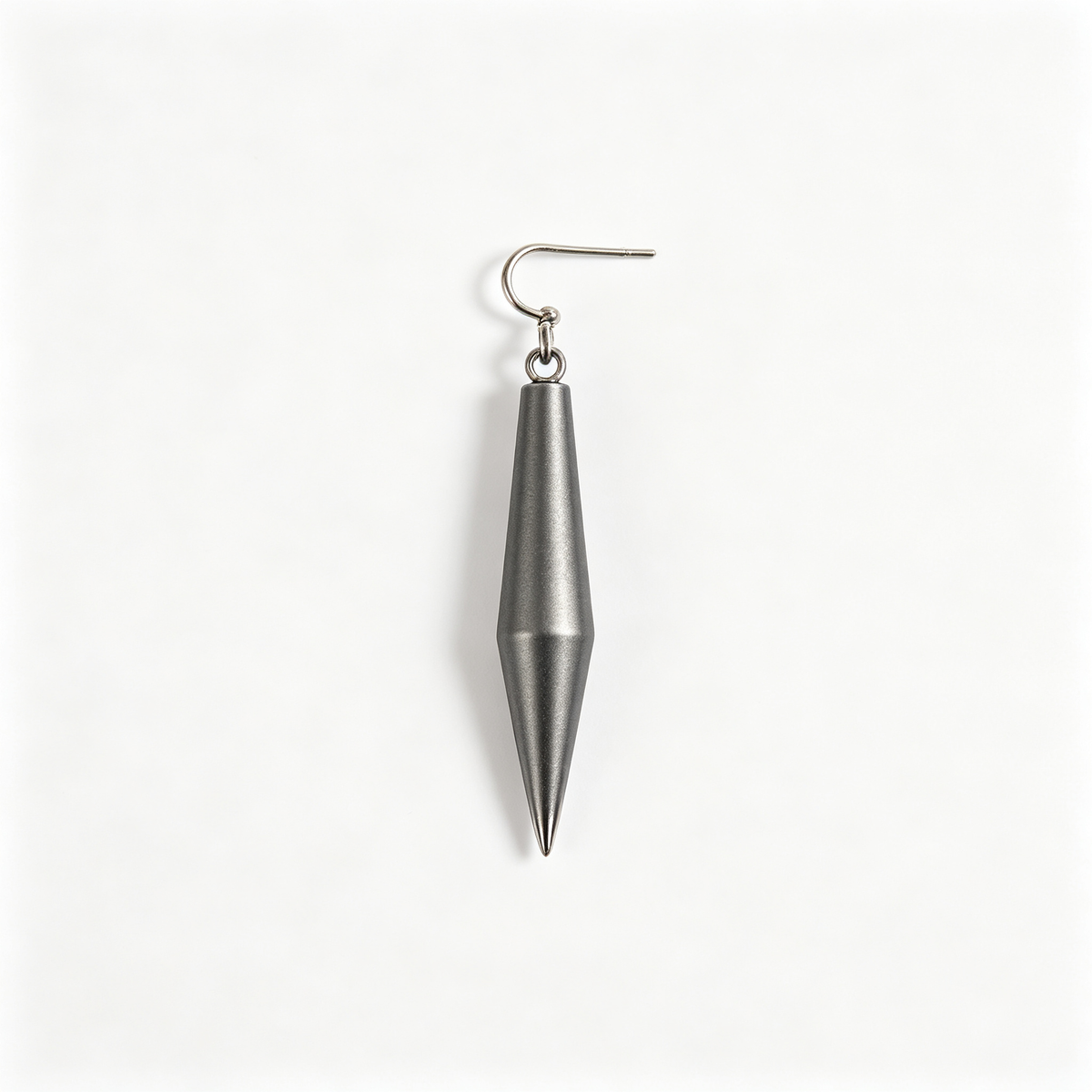 Men Gunmetal Spiked Cone Dangle Earring Single